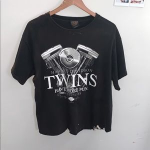 Harley Davidson half bleached Semi cropped T-shirt